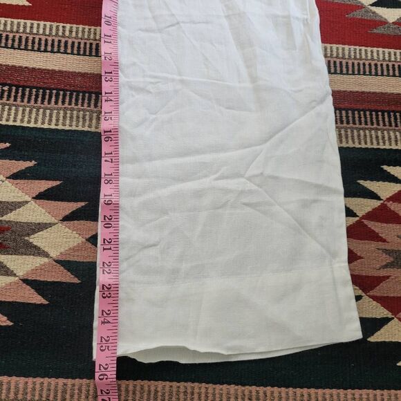 Theory Wide Leg Linen Pants Sz M White Semi‎ Sheer Beachy Minimalist Lagenlook - Picture 7 of 7